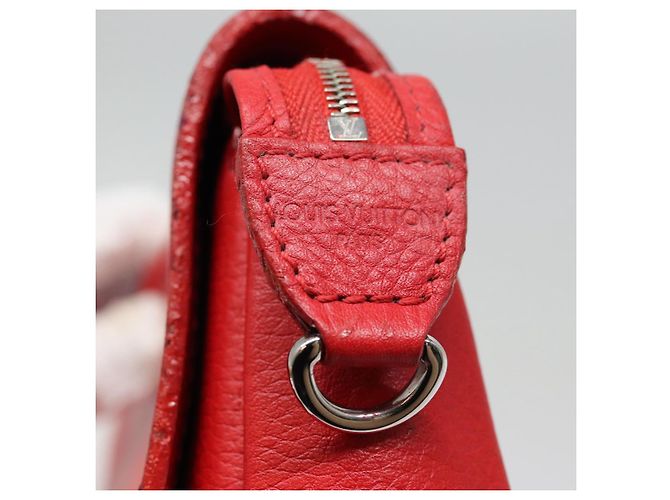 LOUIS VUITTON Parnasea Esan Ciel Borsa a Spalla in Pelle Rossa M94448 LV Auth bs17244 Rosso - vista 17