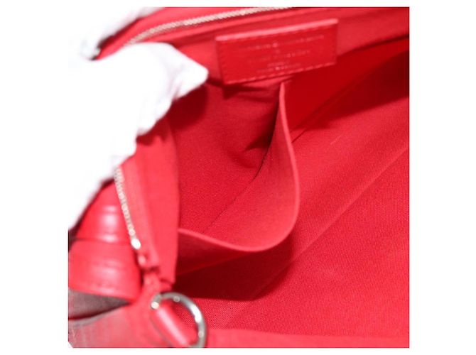 LOUIS VUITTON Parnasea Esan Ciel Borsa a Spalla in Pelle Rossa M94448 LV Auth bs17244 Rosso - vista 21