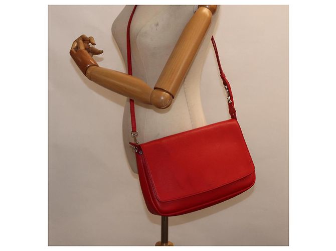 LOUIS VUITTON Parnasea Esan Ciel Borsa a Spalla in Pelle Rossa M94448 LV Auth bs17244 Rosso - vista 24