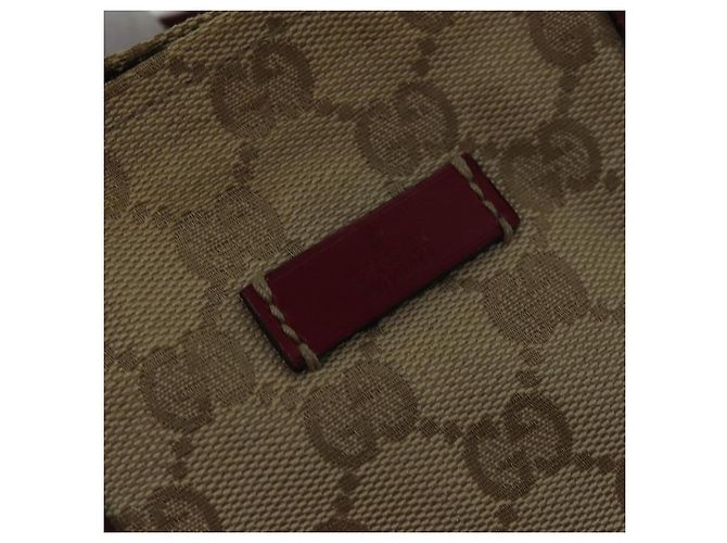 Borsa a Spalla GUCCI GG Canvas Sherry Line Beige Rosso Auth ki4899 - vista 17