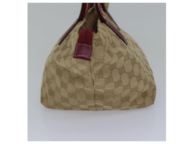 Borsa a Spalla GUCCI GG Canvas Sherry Line Beige Rosso Auth ki4899 - vista 4