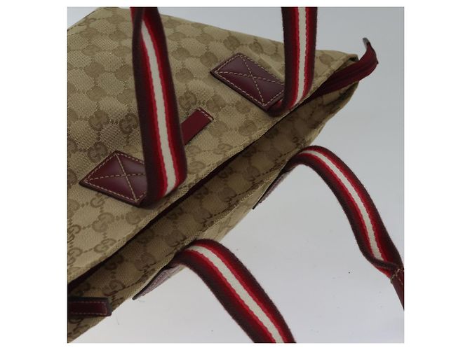 Borsa a Spalla GUCCI GG Canvas Sherry Line Beige Rosso Auth ki4899 - vista 6