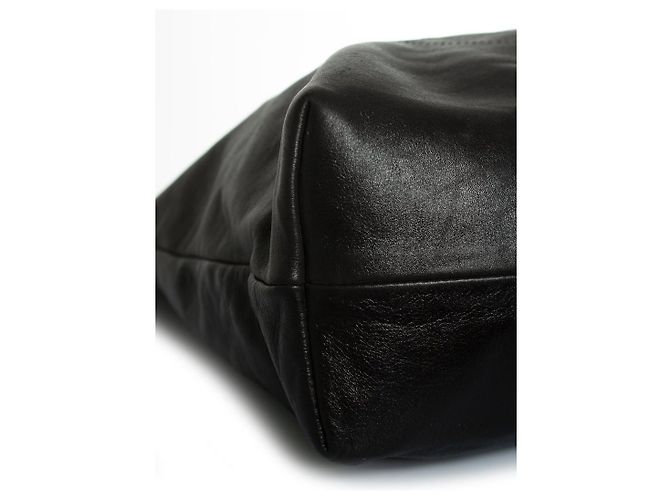 Chanel, Deca coco 2-Wege Tote Tasche aus schwarzem Leder - Ansicht 7