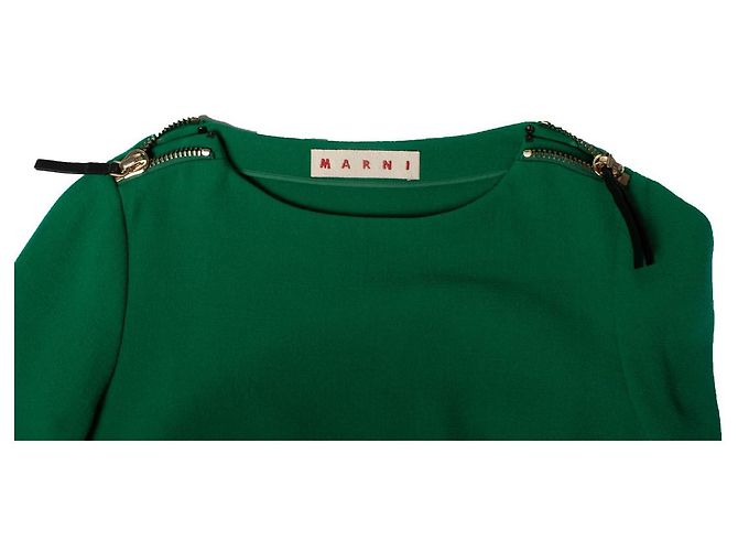 Marni, top de lana verde con cremalleras - vista 6