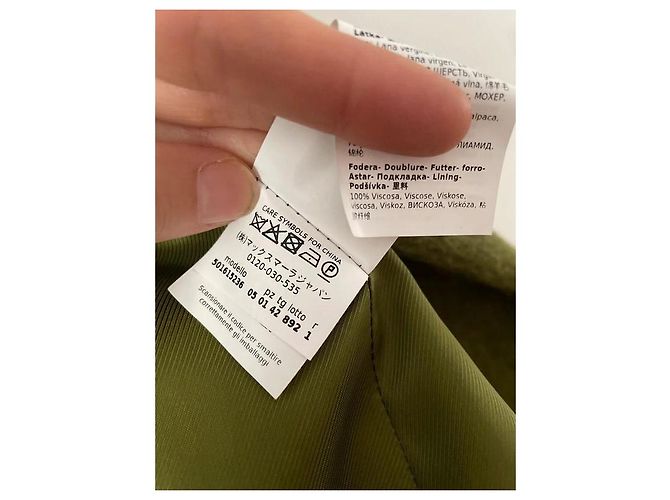 Max Mara Abrigo Largo Verde de Lana y Mohair Verde oliva Verde claro - vista 9