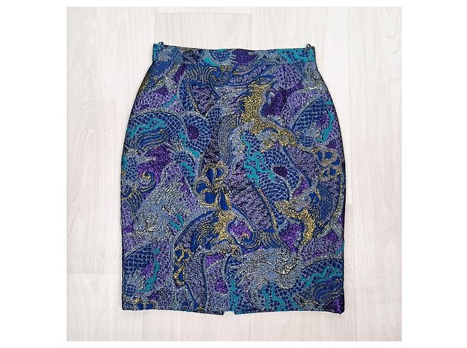Falda en lurex azul Gianfranco Ferré - vista 2
