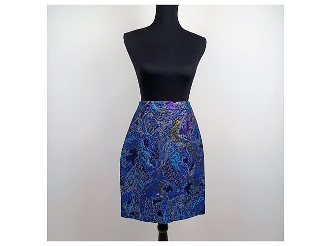 Falda en lurex azul Gianfranco Ferré - vista 4