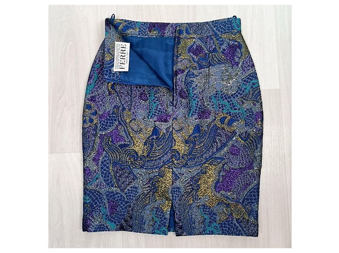 Falda en lurex azul Gianfranco Ferré - vista 6