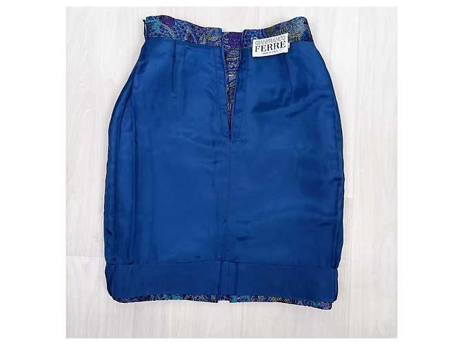 Falda en lurex azul Gianfranco Ferré - vista 8