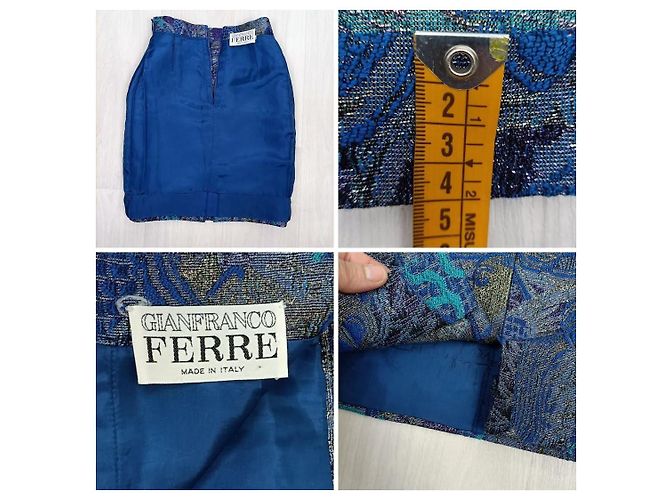 Falda en lurex azul Gianfranco Ferré - vista 9