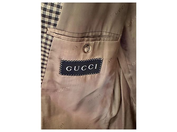 Marmont Gucci Monogrammiertes Leinenmischjackett Braun Kamel - Ansicht 2
