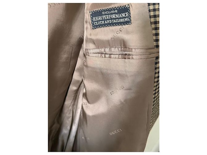 Marmont Gucci Monogrammiertes Leinenmischjackett Braun Kamel - Ansicht 3