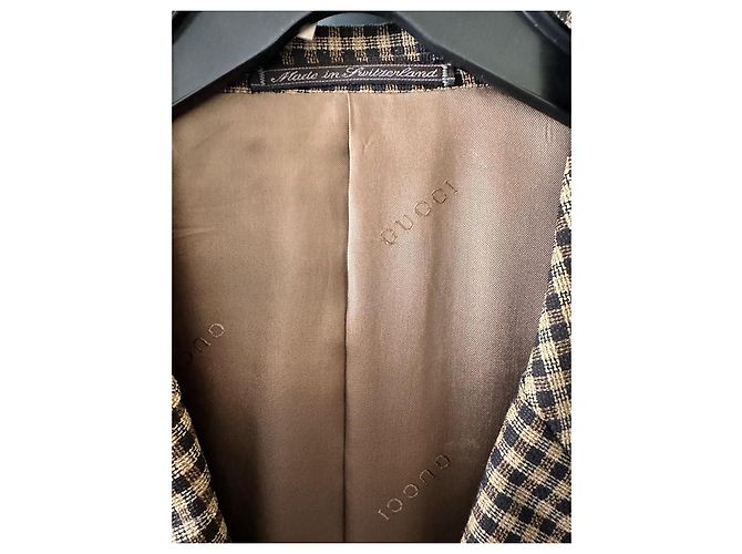 Marmont Gucci Monogrammiertes Leinenmischjackett Braun Kamel - Ansicht 4
