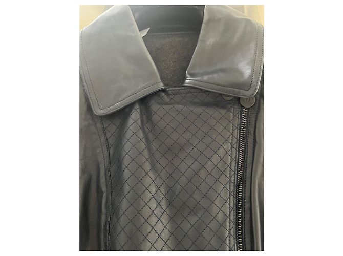 CHANEL Lederjacke Marineblau - Ansicht 10