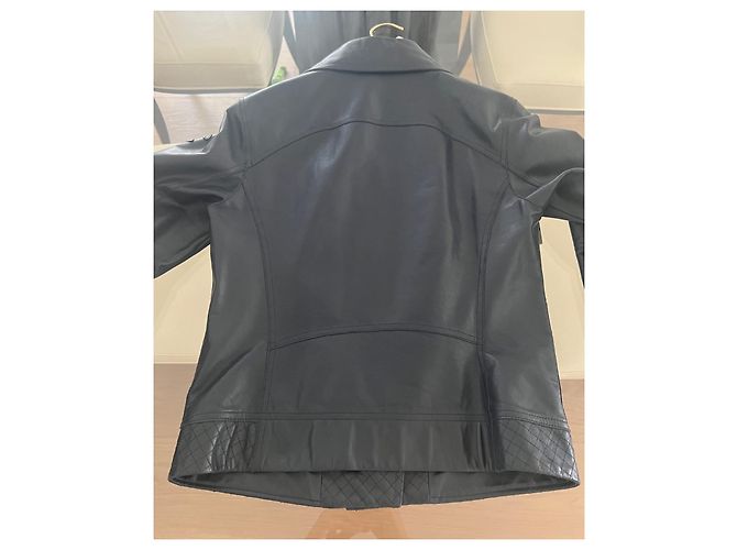 CHANEL Lederjacke Marineblau - Ansicht 3