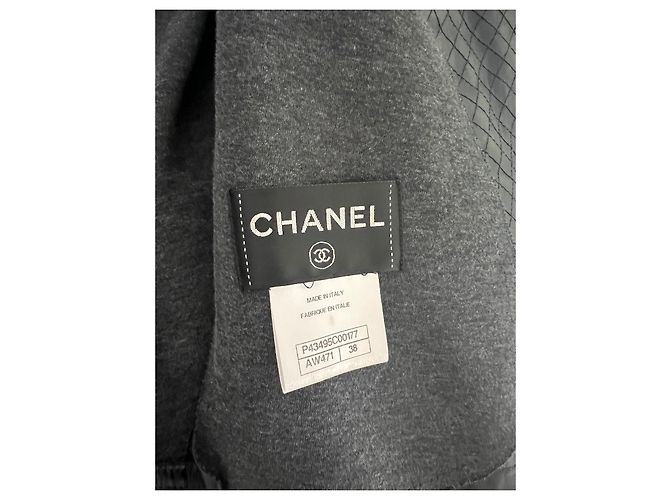 CHANEL Lederjacke Marineblau - Ansicht 4