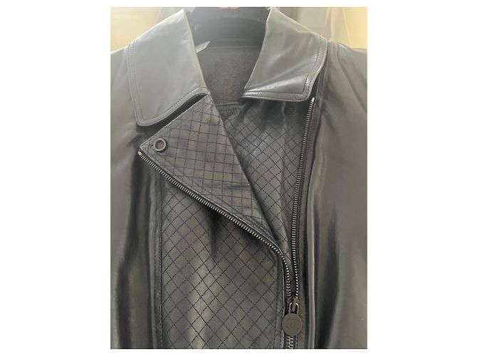 CHANEL Lederjacke Marineblau - Ansicht 7