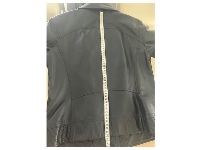 CHANEL Lederjacke Marineblau - Ansicht 8