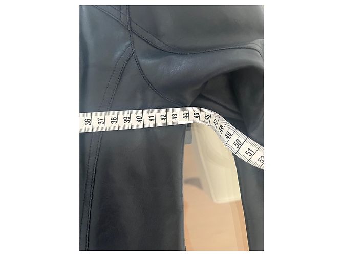 CHANEL Lederjacke Marineblau - Ansicht 9