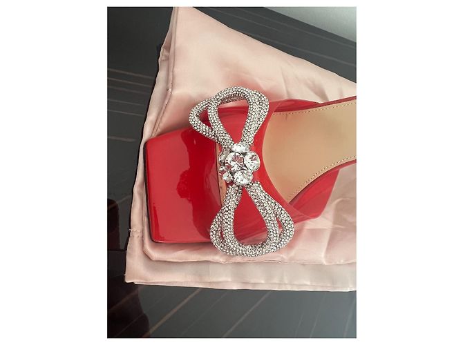Sandali Mach & Mach in pelle rossa con fiocco Swarovski Rosso - vista 3