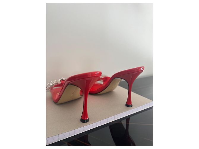 Sandali Mach & Mach in pelle rossa con fiocco Swarovski Rosso - vista 6