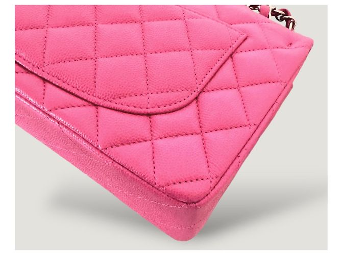 Borsa classica a doppio flap senza tempo CHANEL caviar rosa 2.55 - vista 10