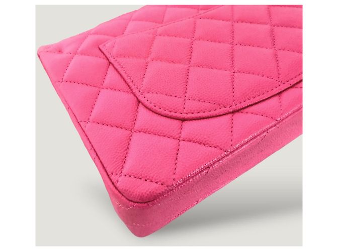 Borsa classica a doppio flap senza tempo CHANEL caviar rosa 2.55 - vista 11