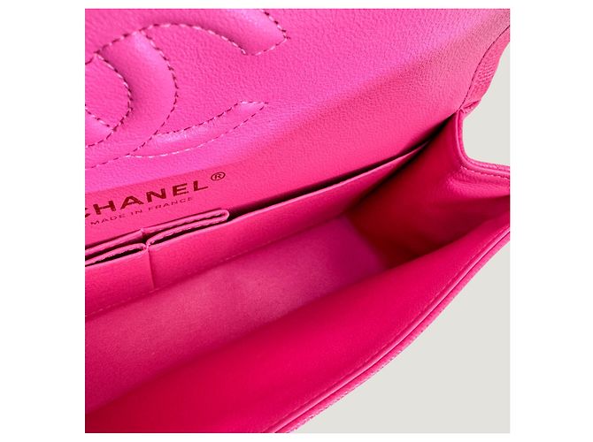 Borsa classica a doppio flap senza tempo CHANEL caviar rosa 2.55 - vista 13