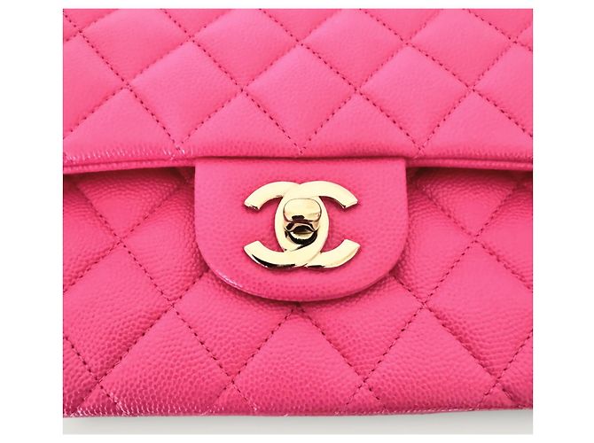 Borsa classica a doppio flap senza tempo CHANEL caviar rosa 2.55 - vista 7