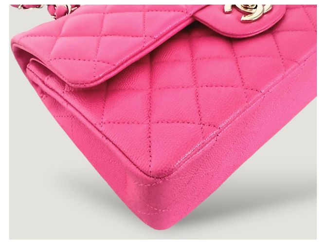 Borsa classica a doppio flap senza tempo CHANEL caviar rosa 2.55 - vista 9