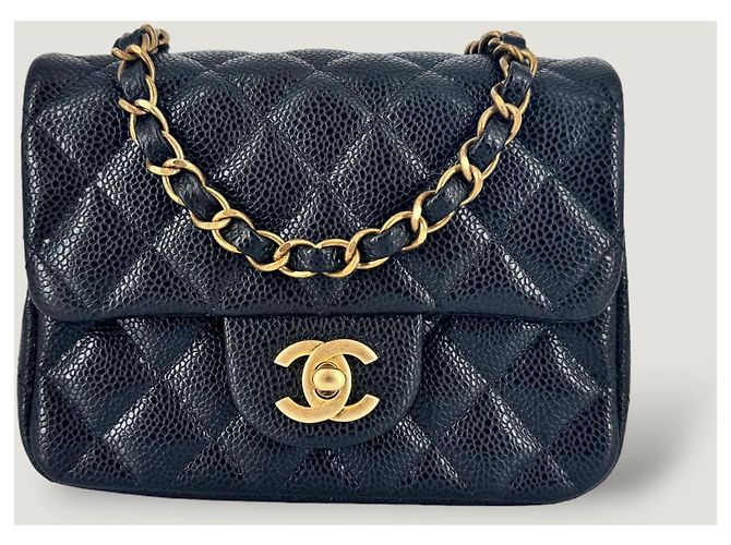 Timeless CHANEL clásico atemporal cuadrado mini caviar negro - vista 2