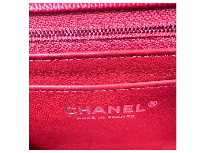 CHANEL clásico atemporal rectangular caviar rojo Roja - vista 12