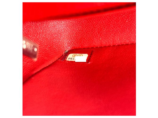 CHANEL clásico atemporal rectangular caviar rojo Roja - vista 13