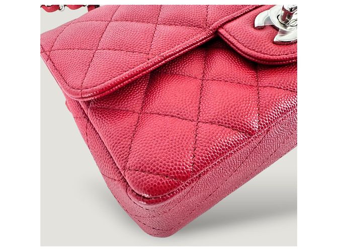 CHANEL clásico atemporal rectangular caviar rojo Roja - vista 14