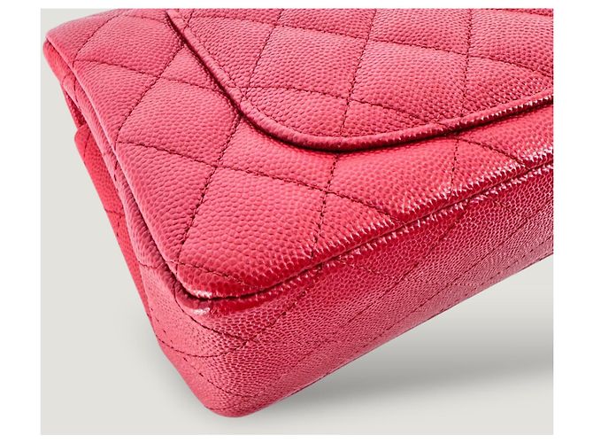 CHANEL clásico atemporal rectangular caviar rojo Roja - vista 16
