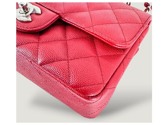 CHANEL clásico atemporal rectangular caviar rojo Roja - vista 7