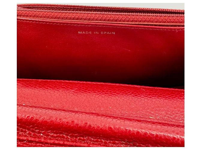 Wallet On Chain CHANEL Portafoglio a Catena WOC caviar Rosso - vista 13