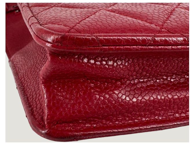 Wallet On Chain CHANEL Portafoglio a Catena WOC caviar Rosso - vista 18