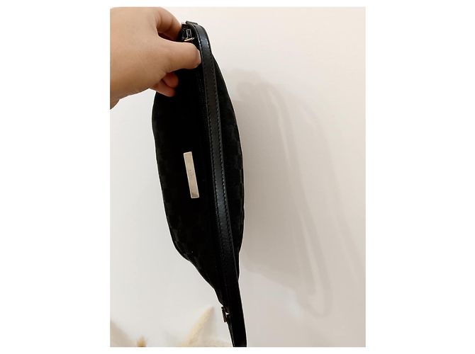 Marmont Gucci Mini Baguette Clutch Schwarzes Monogramm Canvas - Ansicht 10