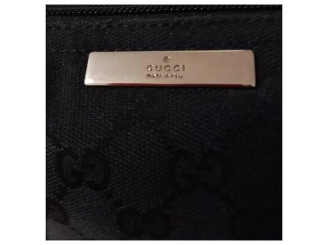 Marmont Gucci Mini Baguette Clutch Schwarzes Monogramm Canvas - Ansicht 13