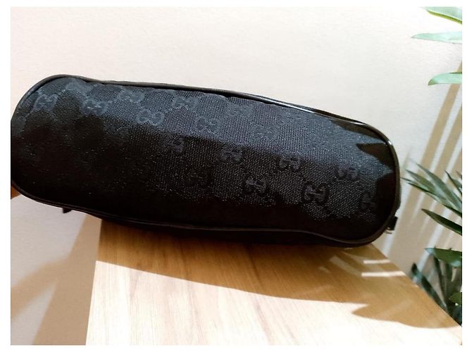 Marmont Gucci Mini Baguette Clutch Schwarzes Monogramm Canvas - Ansicht 5