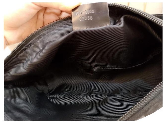 Marmont Gucci Mini Baguette Clutch Schwarzes Monogramm Canvas - Ansicht 7