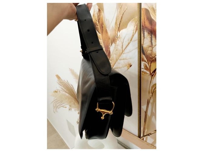 Classic Box Céline Crecy Vintage Handtasche aus schwarzem Leder - Ansicht 10