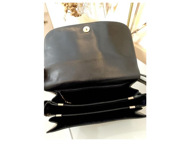Classic Box Céline Crecy Vintage Handtasche aus schwarzem Leder - Ansicht 5