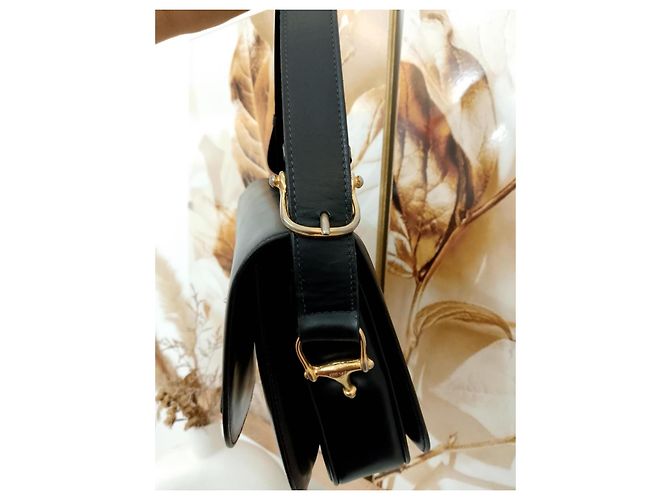 Classic Box Céline Crecy Vintage Handtasche aus schwarzem Leder - Ansicht 9