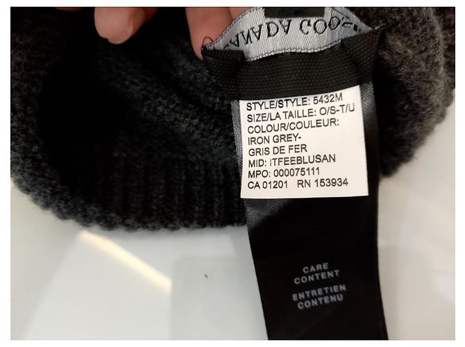 Berretto Canada Goose Grigio in Lana - vista 5