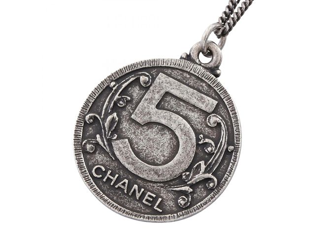 Collana con moneta Mademoiselle CHANEL Argento - vista 3