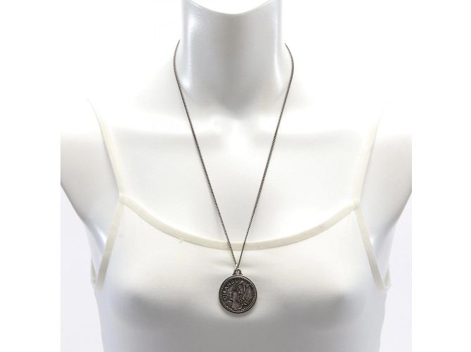 Collana con moneta Mademoiselle CHANEL Argento - vista 5