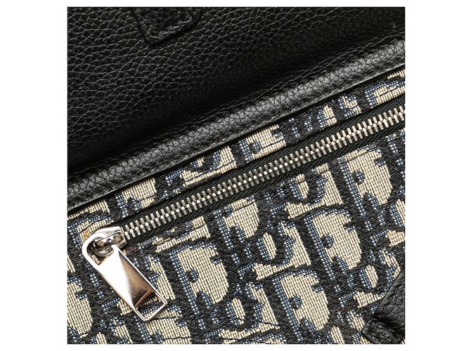 Borsa messenger Saddle in tela blu obliqua Dior Blu navy - vista 6