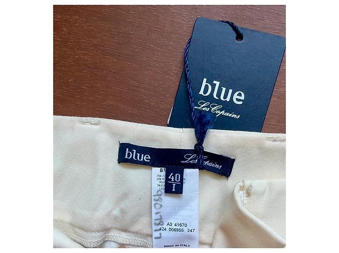 Calças largas de lã cor marfim Blue Les Copains Branco Fora de branco - vista 4